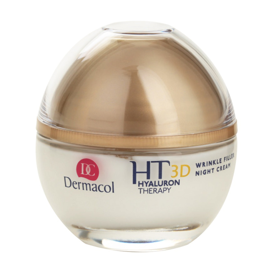 Нічний крем для обличчя Dermacol Hyaluron Therapy 3D Wrinkle Night Filler Cream заповнює зморшки, 50 мл